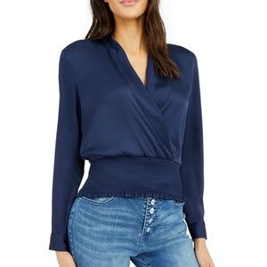 Navy Long-sleeve work blouse